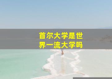 首尔大学是世界一流大学吗