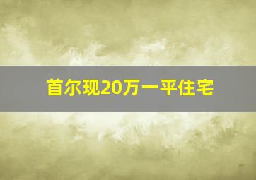 首尔现20万一平住宅