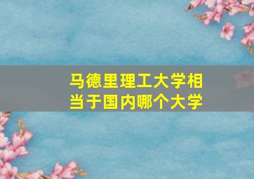 马德里理工大学相当于国内哪个大学