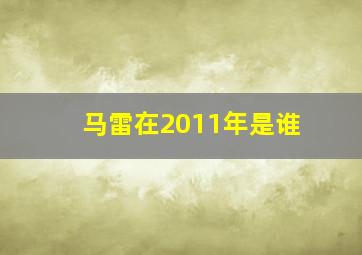 马雷在2011年是谁