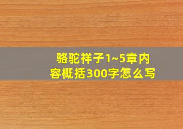 骆驼祥子1~5章内容概括300字怎么写