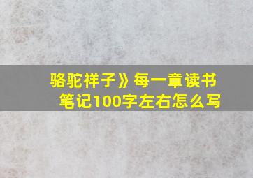 骆驼祥子》每一章读书笔记100字左右怎么写