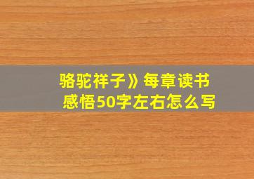 骆驼祥子》每章读书感悟50字左右怎么写