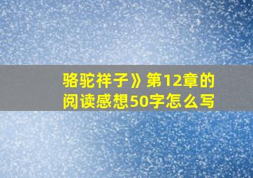 骆驼祥子》第12章的阅读感想50字怎么写