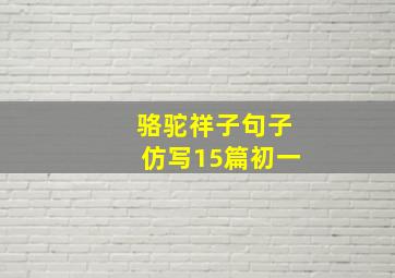 骆驼祥子句子仿写15篇初一