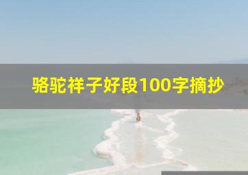 骆驼祥子好段100字摘抄