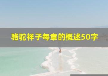 骆驼祥子每章的概述50字