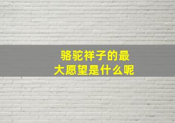 骆驼祥子的最大愿望是什么呢