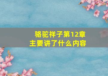 骆驼祥子第12章主要讲了什么内容