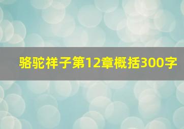 骆驼祥子第12章概括300字