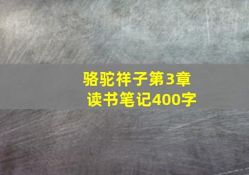 骆驼祥子第3章读书笔记400字