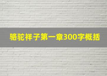 骆驼祥子第一章300字概括