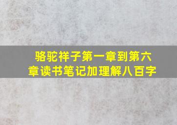 骆驼祥子第一章到第六章读书笔记加理解八百字