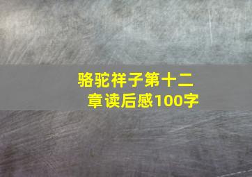 骆驼祥子第十二章读后感100字