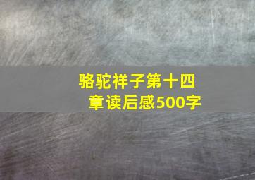 骆驼祥子第十四章读后感500字