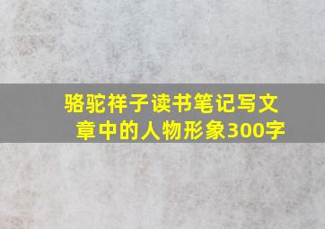 骆驼祥子读书笔记写文章中的人物形象300字