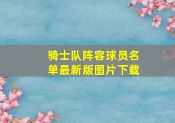 骑士队阵容球员名单最新版图片下载