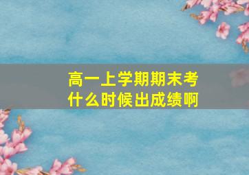 高一上学期期末考什么时候出成绩啊