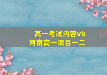 高一考试内容vb河南高一项目一二