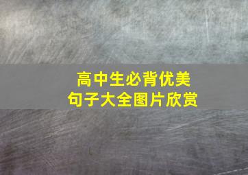 高中生必背优美句子大全图片欣赏