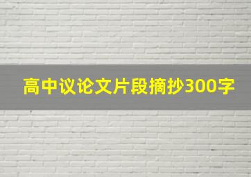 高中议论文片段摘抄300字