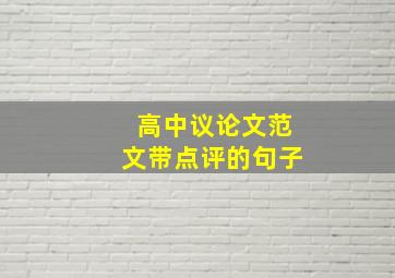 高中议论文范文带点评的句子