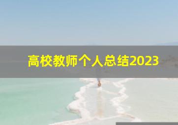 高校教师个人总结2023