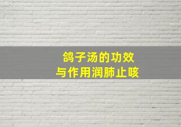 鸽子汤的功效与作用润肺止咳