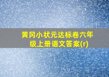 黄冈小状元达标卷六年级上册语文答案(r)