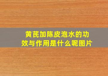 黄芪加陈皮泡水的功效与作用是什么呢图片