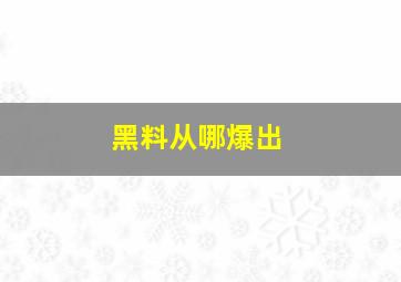 黑料从哪爆出