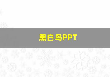 黑白鸟PPT