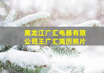 黑龙江广汇电器有限公司王广汇简历照片