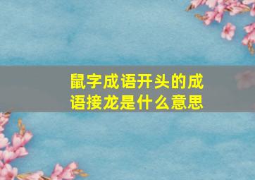 鼠字成语开头的成语接龙是什么意思