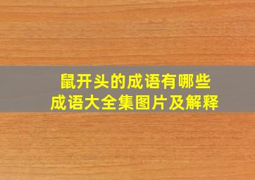 鼠开头的成语有哪些成语大全集图片及解释