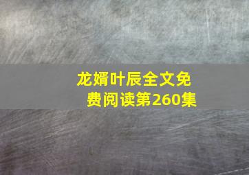 龙婿叶辰全文免费阅读第260集