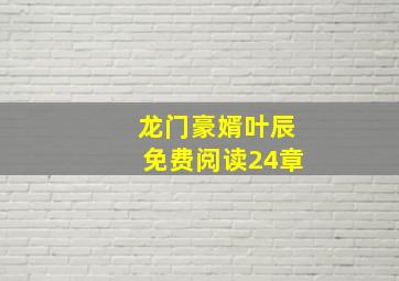 龙门豪婿叶辰免费阅读24章