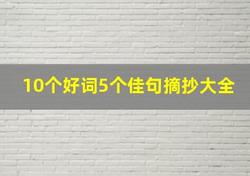 10个好词5个佳句摘抄大全