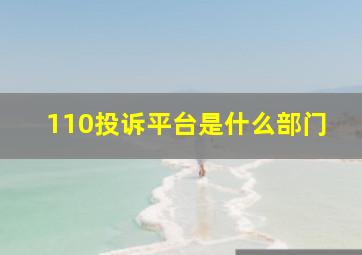 110投诉平台是什么部门