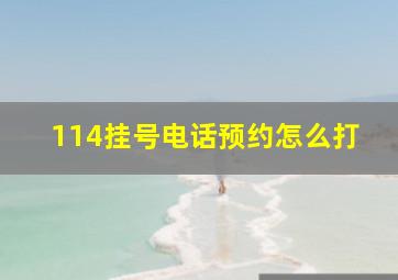 114挂号电话预约怎么打