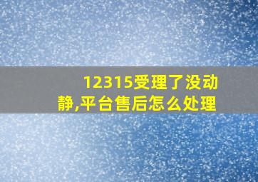 12315受理了没动静,平台售后怎么处理