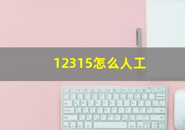 12315怎么人工