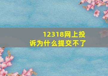 12318网上投诉为什么提交不了