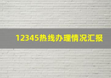 12345热线办理情况汇报