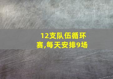 12支队伍循环赛,每天安排9场