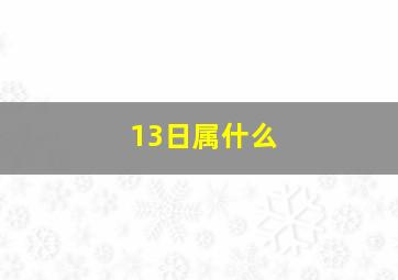 13日属什么