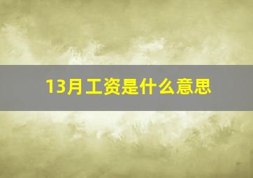 13月工资是什么意思