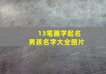 13笔画字起名男孩名字大全图片