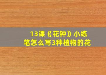 13课《花钟》小练笔怎么写3种植物的花