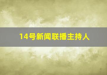 14号新闻联播主持人